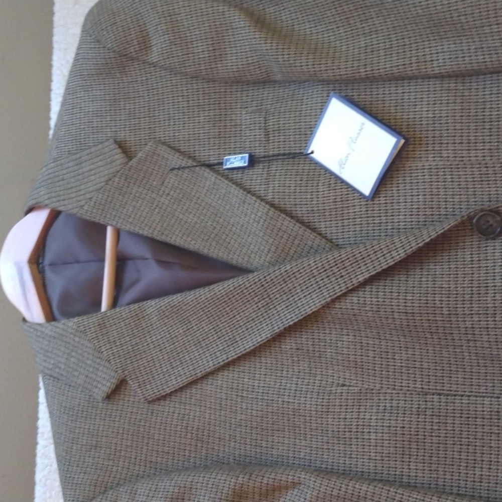 NWT Alan Flusser Brown Lambswool/Cashmere Sport Jacket  40R - Picture 3 of 16